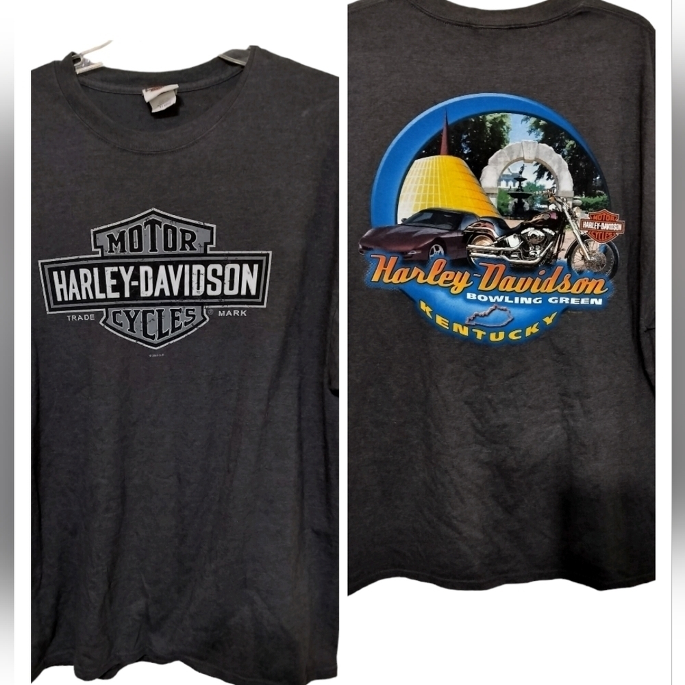 (M86) Harley Davidson Bowling Green,Kentucky Grey Short Sleeve T-shirt Size XL